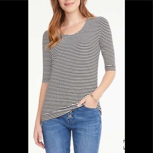 NWT Ann Taylor striped quarter sleeve top